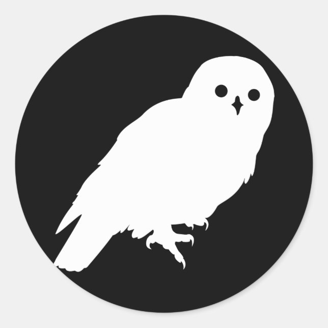 Sticker Rond La Chouette Blanche La Plus Magnifique De La Planè (Devant)
