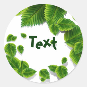 Sticker Rond La chute des Feuilles verts