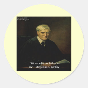 Sticker Rond La citation "Qui nous sommes" de Benjamin Cardozo