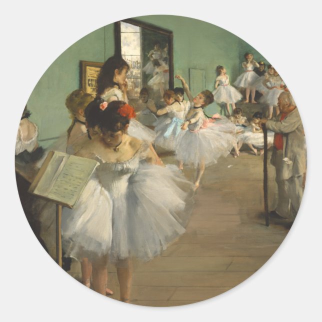 Sticker Rond La Classe De Danse. Edgar Degas (Devant)