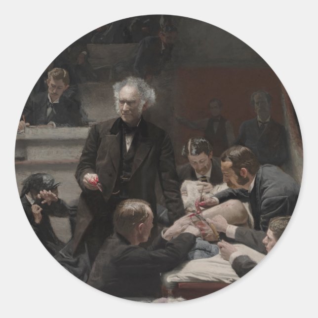 Sticker Rond La clinique Gross de Thomas Eakins (Devant)