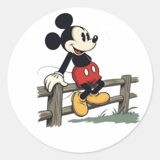 Sticker Rond La clôture pacifique de Mickey