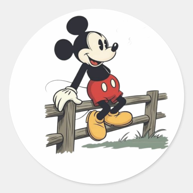 Sticker Rond La clôture pacifique de Mickey (Devant)