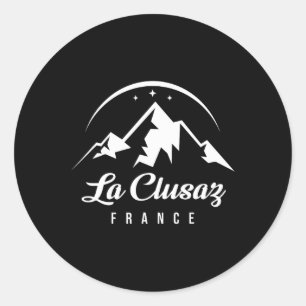 Sticker Rond La Clusaz France Station De Ski Ski Snowboard So