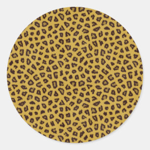 Sticker Rond La collection de fourrures - Leopard