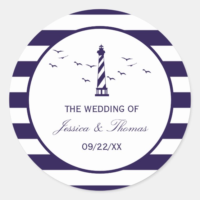 Sticker Rond La collection de Mariages du phare nautique (Devant)