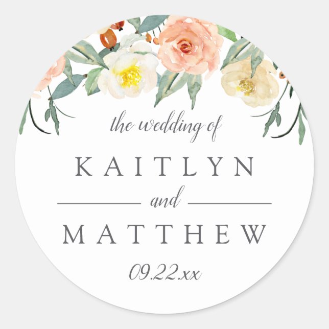 Sticker Rond La collection de Mariages Spring Blossoms (Devant)