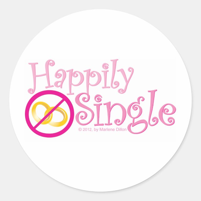 Sticker Rond La collection Happily Single de MDillon Designs (Devant)