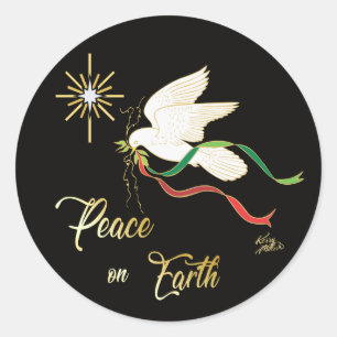 Sticker Rond La Colombe Blanche Propose La Paix Sur Terre