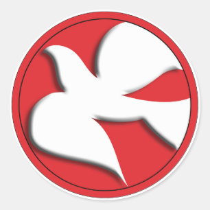 Sticker Rond La colombe de confirmation dans le cercle rouge