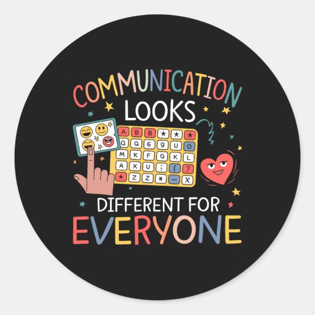 Sticker Rond La Communication Semble Différente Pour Tous L'Aut (Devant)