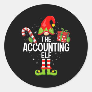 Sticker Rond La comptabilité famille elfe Pajama Noël Noël