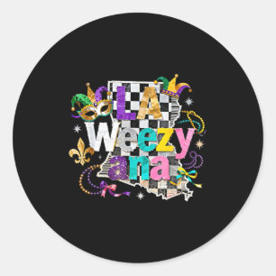 Sticker Rond La conception de carnaval Mardi Gras de La Weezy A