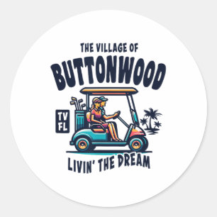 Sticker Rond La conception de chariot de golf du village de But