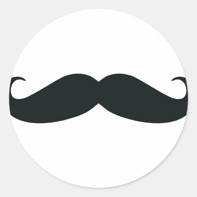 Sticker Rond La conception de moustache (Devant)