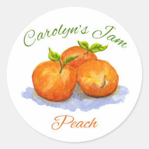 Sticker Rond La confiture de pêche de Carolyn