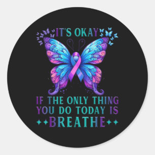 Sticker Rond La Conscience Du Suicide Est D'Accord Si Seulement