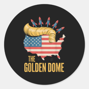 Sticker Rond La Contribution De Trump Au Dôme D'Or Pour L'Améri