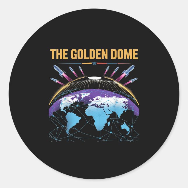 Sticker Rond La Contribution De Trump Au Dôme D'Or Pour L'Améri (Devant)