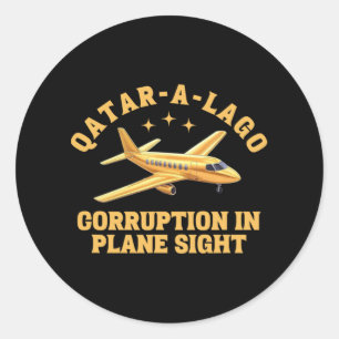 Sticker Rond La corruption du Qatar-un-lago dans l'avion contre