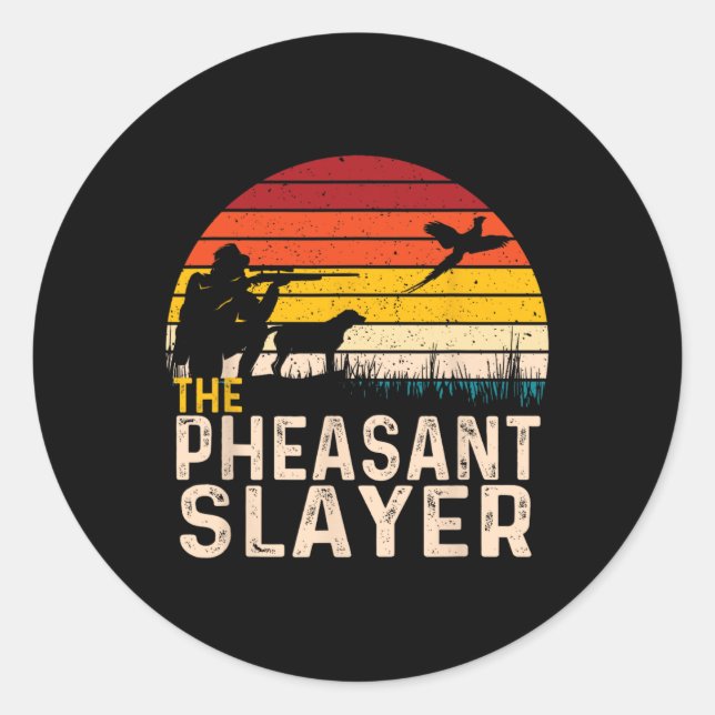 Sticker Rond La couche de faisan - Chasse de faisan Chasse d'oi (Devant)