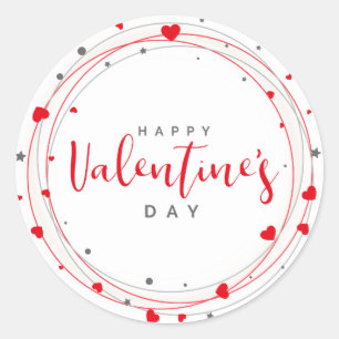 Sticker Rond La couronne de coeur de Valentine