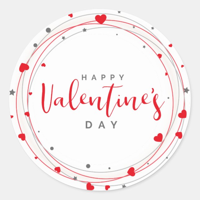 Sticker Rond La couronne de coeur de Valentine (Devant)