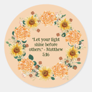 Sticker Rond La couronne florale de l'oeillet : la foi fleurit