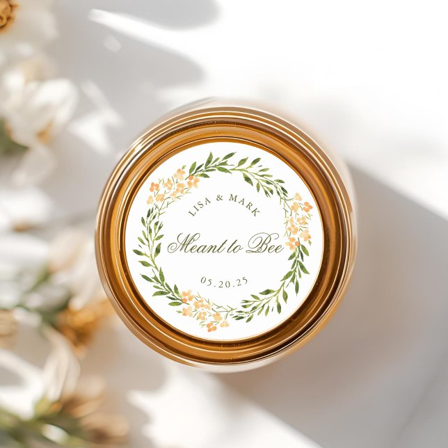 Sticker Rond La couronne florale signifie pour le mariage du mi (Créateur téléchargé)