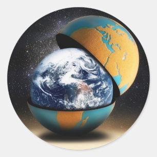 Sticker Rond La couverture protectrice de la Terre