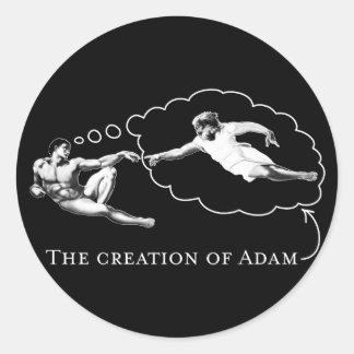 Sticker Rond La Création d'Adam (dieu)