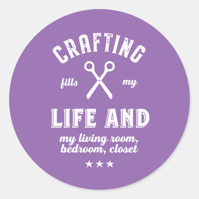 Sticker Rond La création remplit ma vie Drôles de jeux de mots  (Devant)