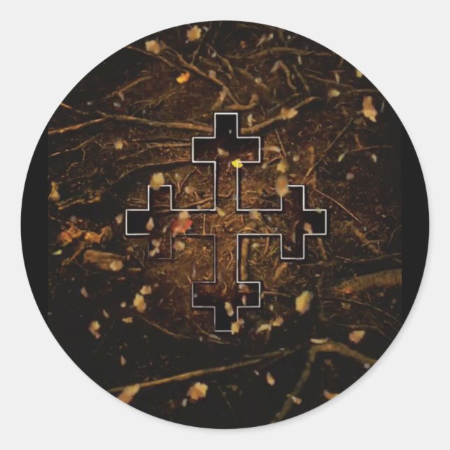 Sticker Rond La Croix maya de la Grande Mère (Terre) (Devant)