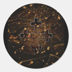 Sticker Rond La Croix maya de la Grande Mère (Terre)