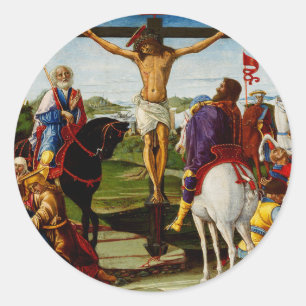 Sticker Rond La Crucifixion par Benvenuto di Giovanni