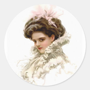 Sticker Rond La Dame en profil