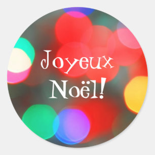 Sticker Rond La danse de Joyeux Noël allume l'autocollant