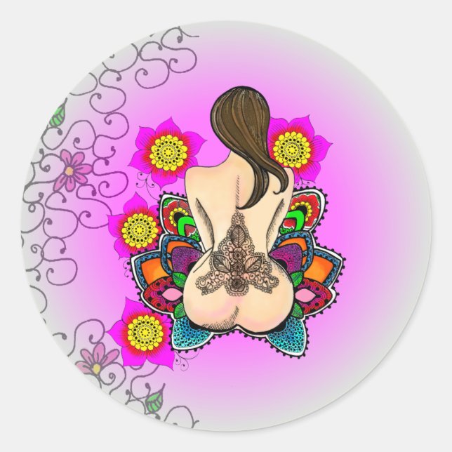 Sticker Rond La déesse2 (Devant)