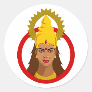 Sticker Rond La déesse de la force : la puissance de Durga