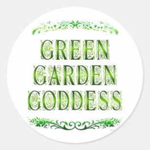 Sticker Rond La déesse du jardin vert dit