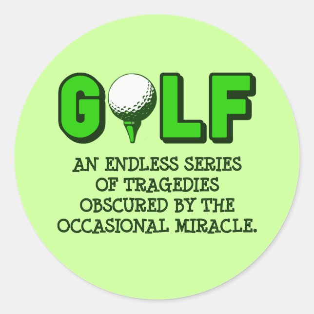 STICKER ROND LA DÉFINITION DU GOLF (Devant)