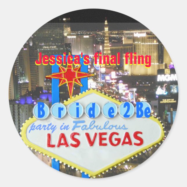 Sticker Rond La dernière mariée de Las Vegas (Devant)