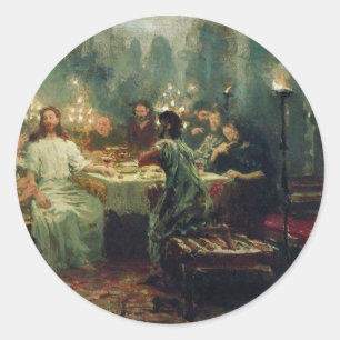 Sticker Rond La Dernière soupe d'Ilya Repin