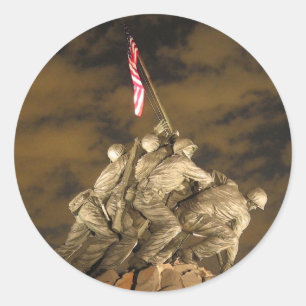 Sticker Rond La deuxième guerre mondiale Iwo Jima Arlington