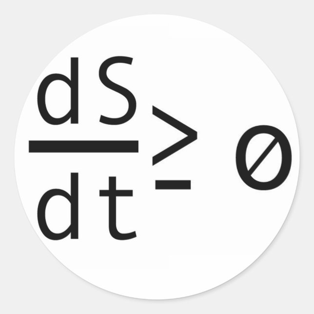 Sticker Rond La deuxième loi de la thermodynamique (Devant)