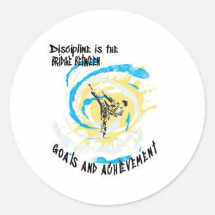 Sticker Rond La discipline est le pont entre les buts de l'art