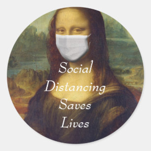 Sticker Rond la distanciation sociale sauve des vies