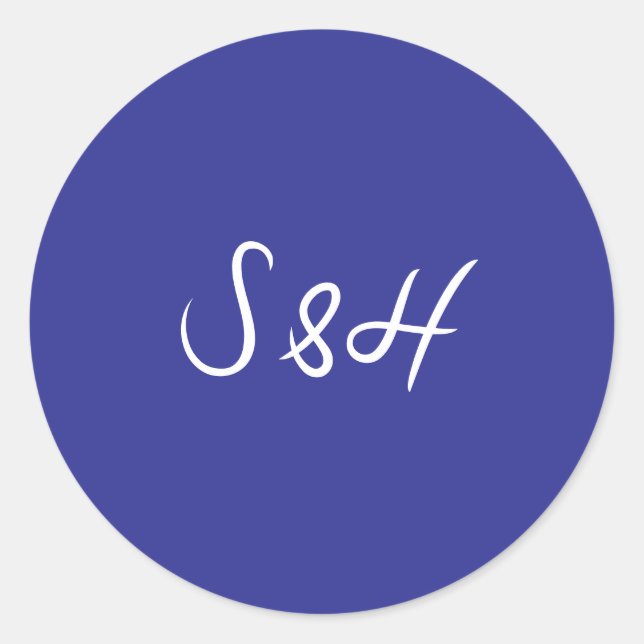 Sticker Rond La Dolce Vita Cobalt Blue Boho Mariage rétro (Devant)