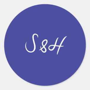 Sticker Rond La Dolce Vita Cobalt Blue Boho Mariage rétro