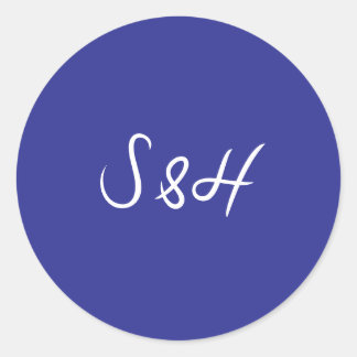 Sticker Rond La Dolce Vita Cobalt Blue Boho Mariage rétro
